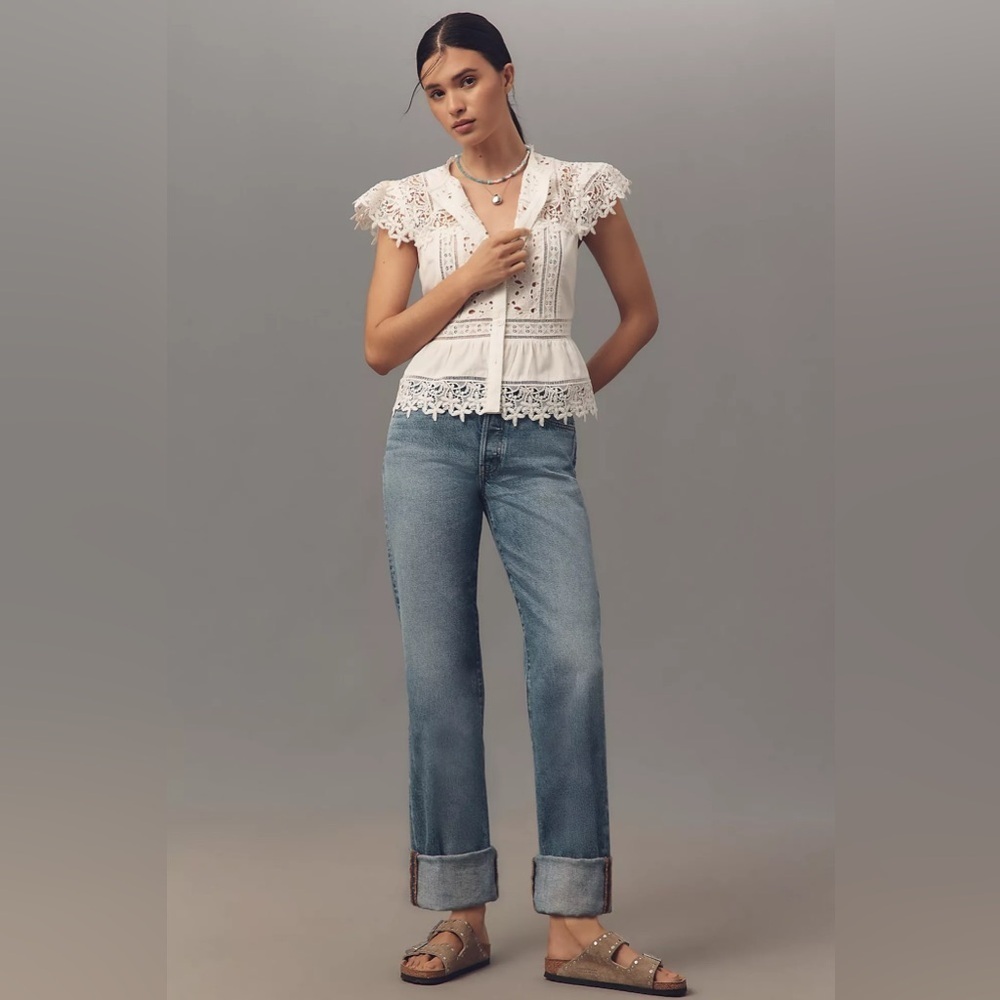 NWT! Anthropologie Edwin Sawyer Mid-Rise Boyfriend Jeans - Size 32 🔖